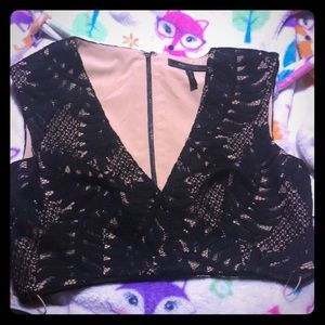 BCBG Max Azria Black lace crop top